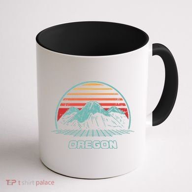 Oregon Retro Mountain Hiking 80s Style Coffee Mug back