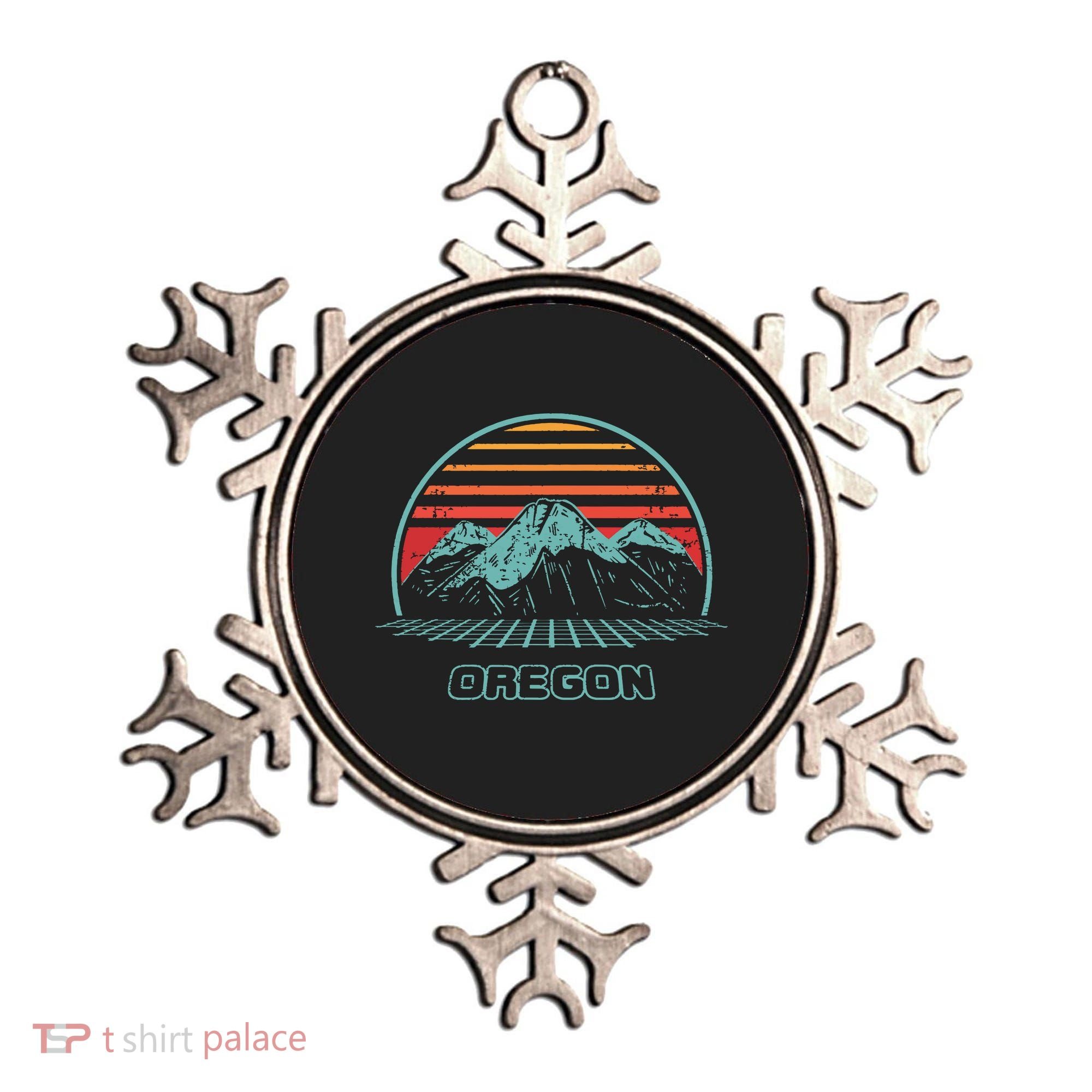 Oregon Retro Mountain Hiking 80s Style Ornament