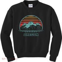 Oregon Retro Mountain Hiking 80s Style Kids Sweatshirt thumb 0