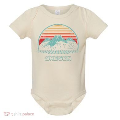 Oregon Retro Mountain Hiking 80s Style Baby Bodysuit