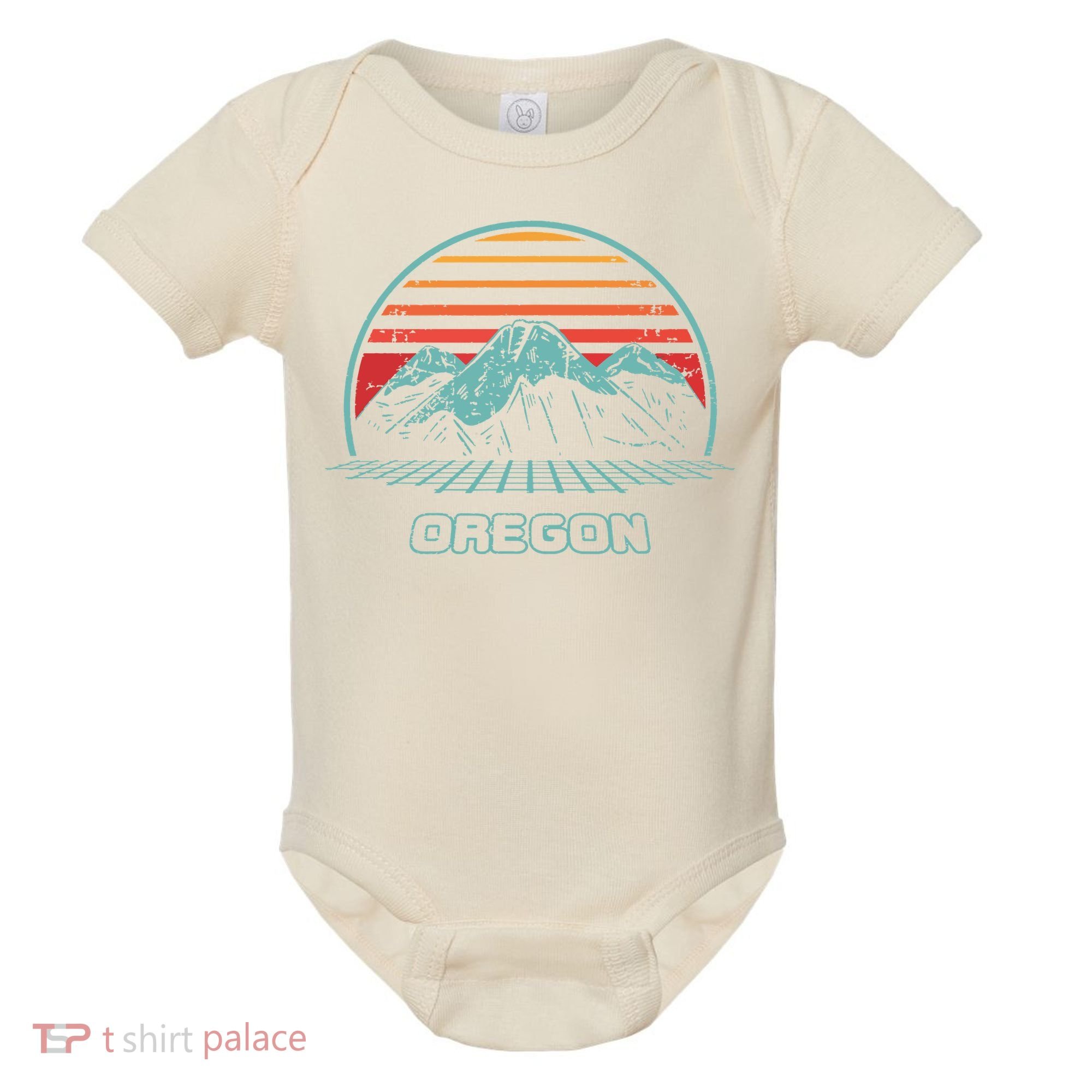 Oregon Retro Mountain Hiking 80s Style Baby Bodysuit