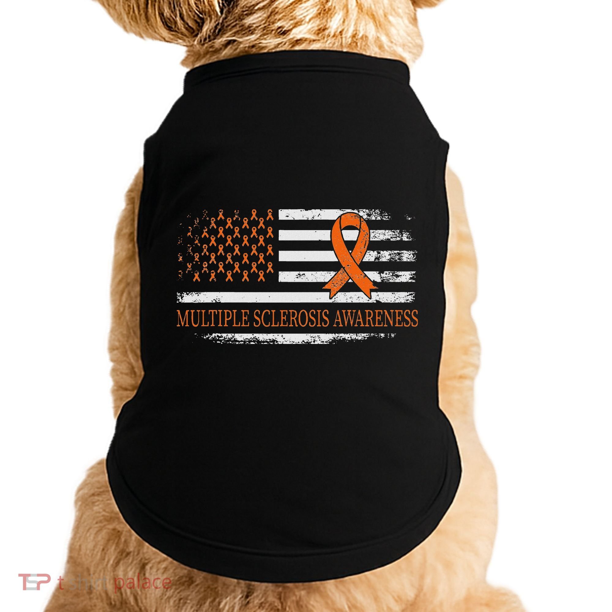 Orange Ribbon Ms Multible Sclerosis Awareness Doggie Tank