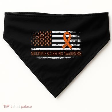 Orange Ribbon Ms Multible Sclerosis Awareness USA-Made Doggie Bandana