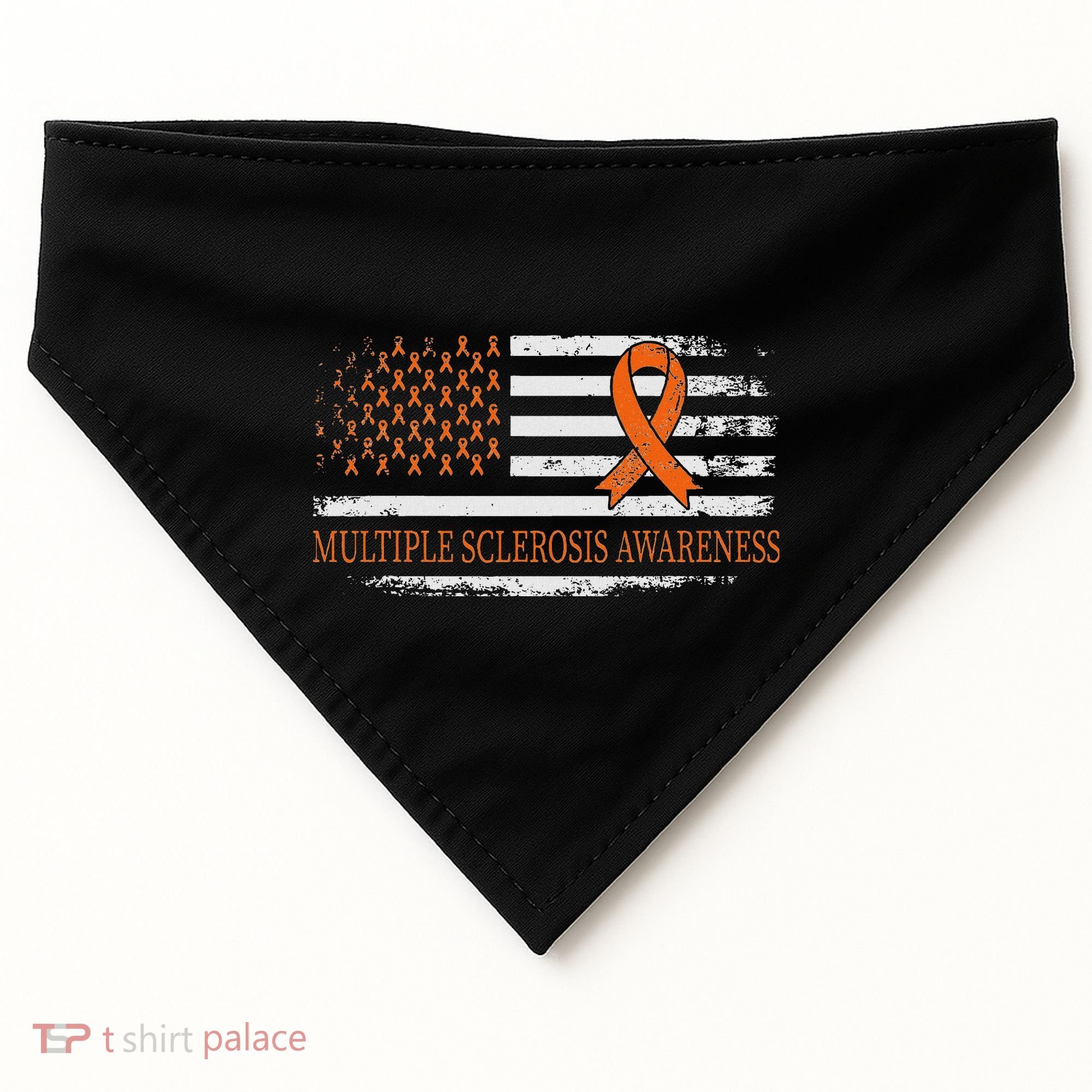 Orange Ribbon Ms Multible Sclerosis Awareness USA-Made Doggie Bandana