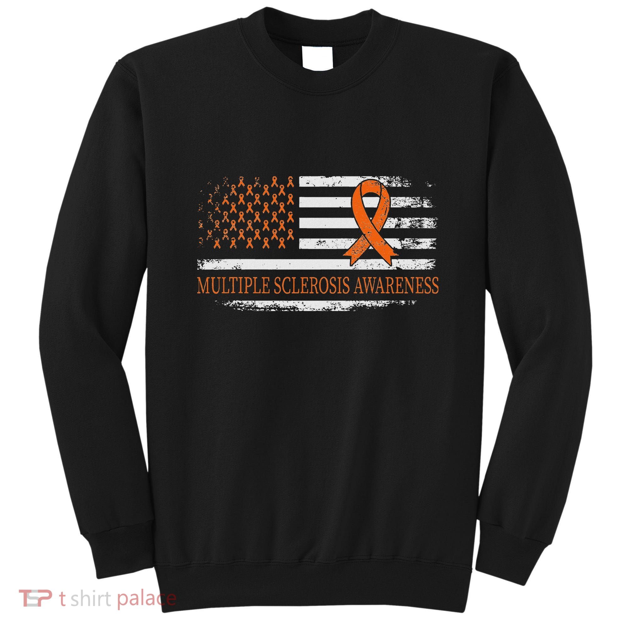 Orange Ribbon Ms Multible Sclerosis Awareness Sweatshirt