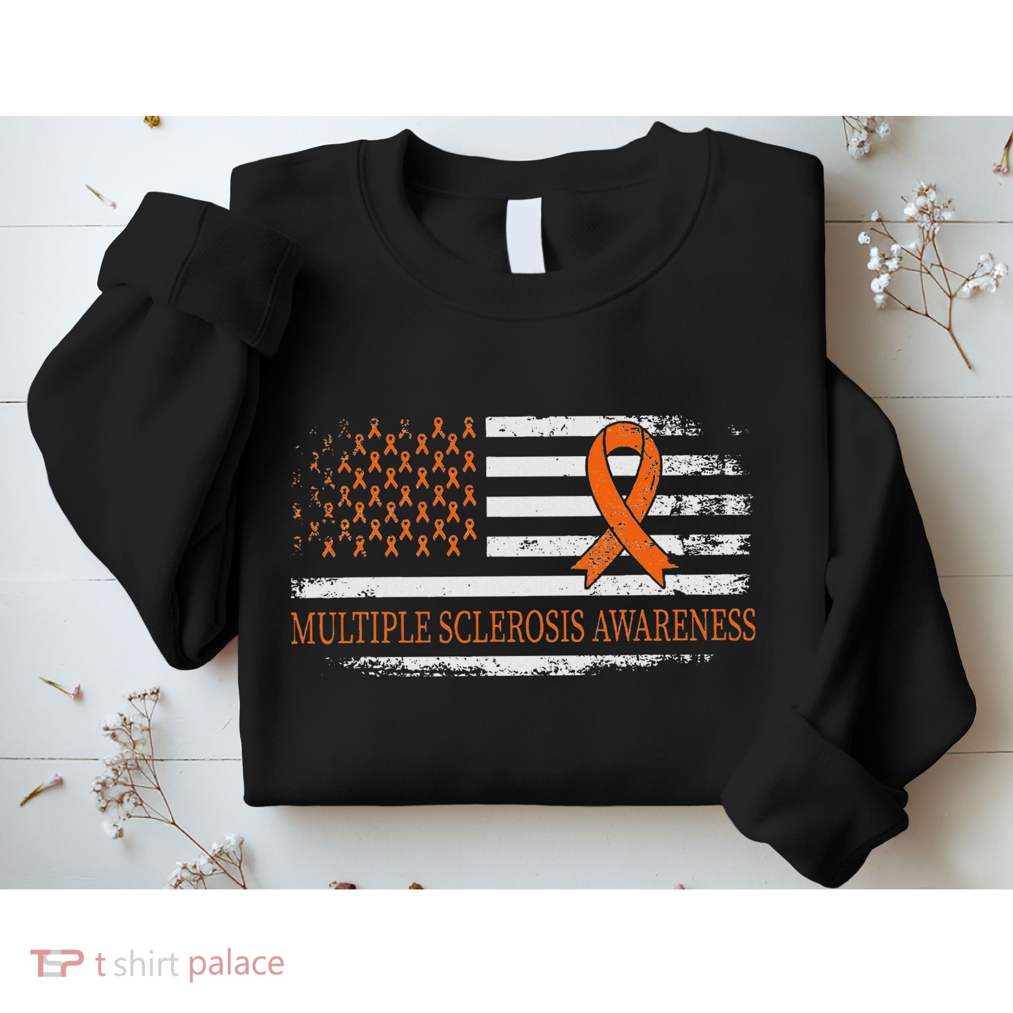 Orange Ribbon Ms Multible Sclerosis Awareness Sweatshirt