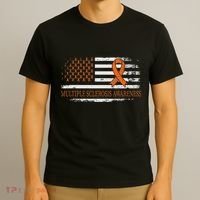 Orange Ribbon Ms Multible Sclerosis Awareness T-Shirt thumb 3