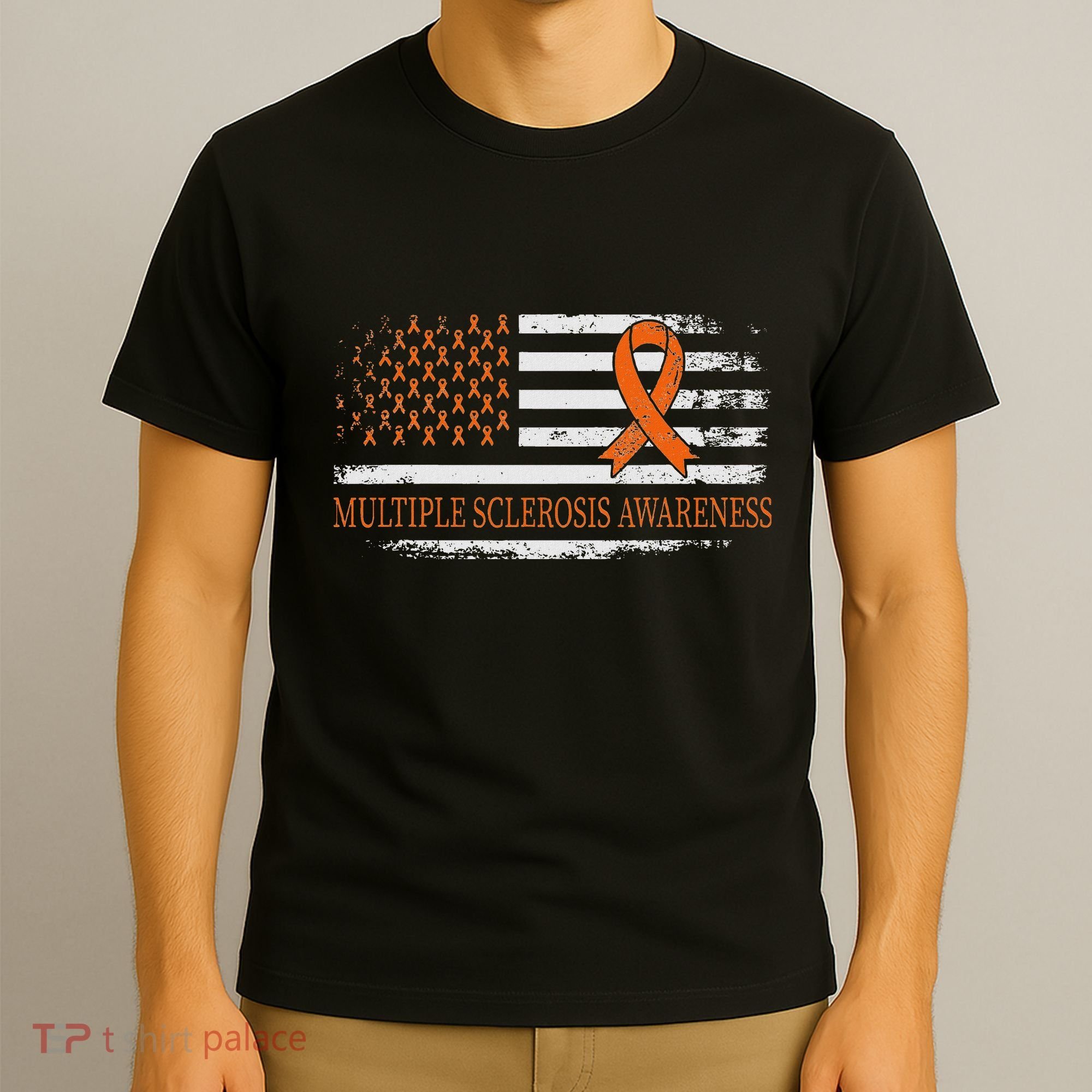 Orange Ribbon Ms Multible Sclerosis Awareness T-Shirt