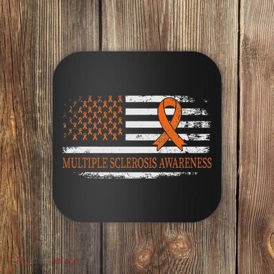 Orange Ribbon Ms Multible Sclerosis Awareness Coaster