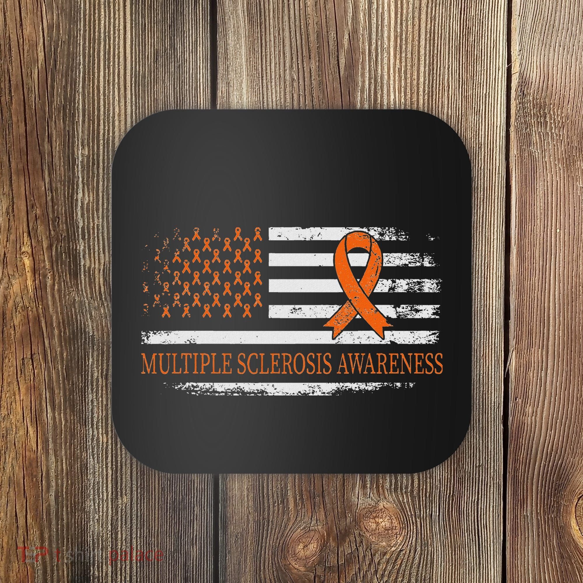 Orange Ribbon Ms Multible Sclerosis Awareness Coaster