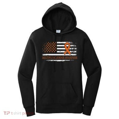 Orange Ribbon Ms Multible Sclerosis Awareness Women's Hoodie