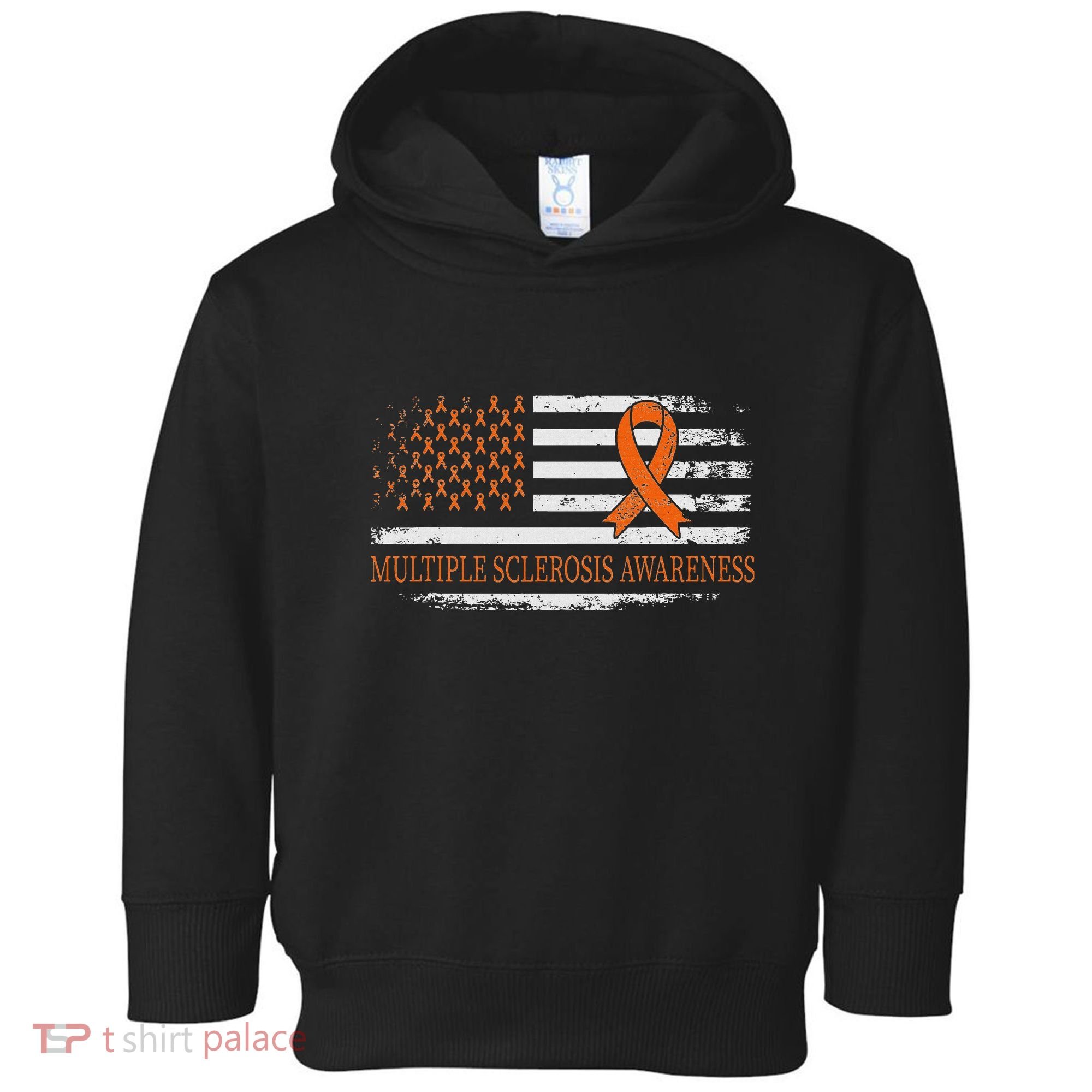 Orange Ribbon Ms Multible Sclerosis Awareness Toddler Hoodie