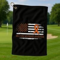 Orange Ribbon Ms Multible Sclerosis Awareness Golf Towel thumb 1