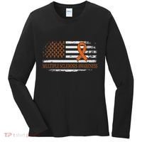 Orange Ribbon Ms Multible Sclerosis Awareness Women's Long Sleeve Shirt thumb 0