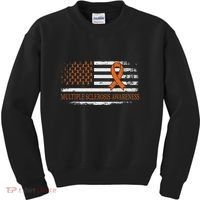 Orange Ribbon Ms Multible Sclerosis Awareness Kids Sweatshirt thumb 0