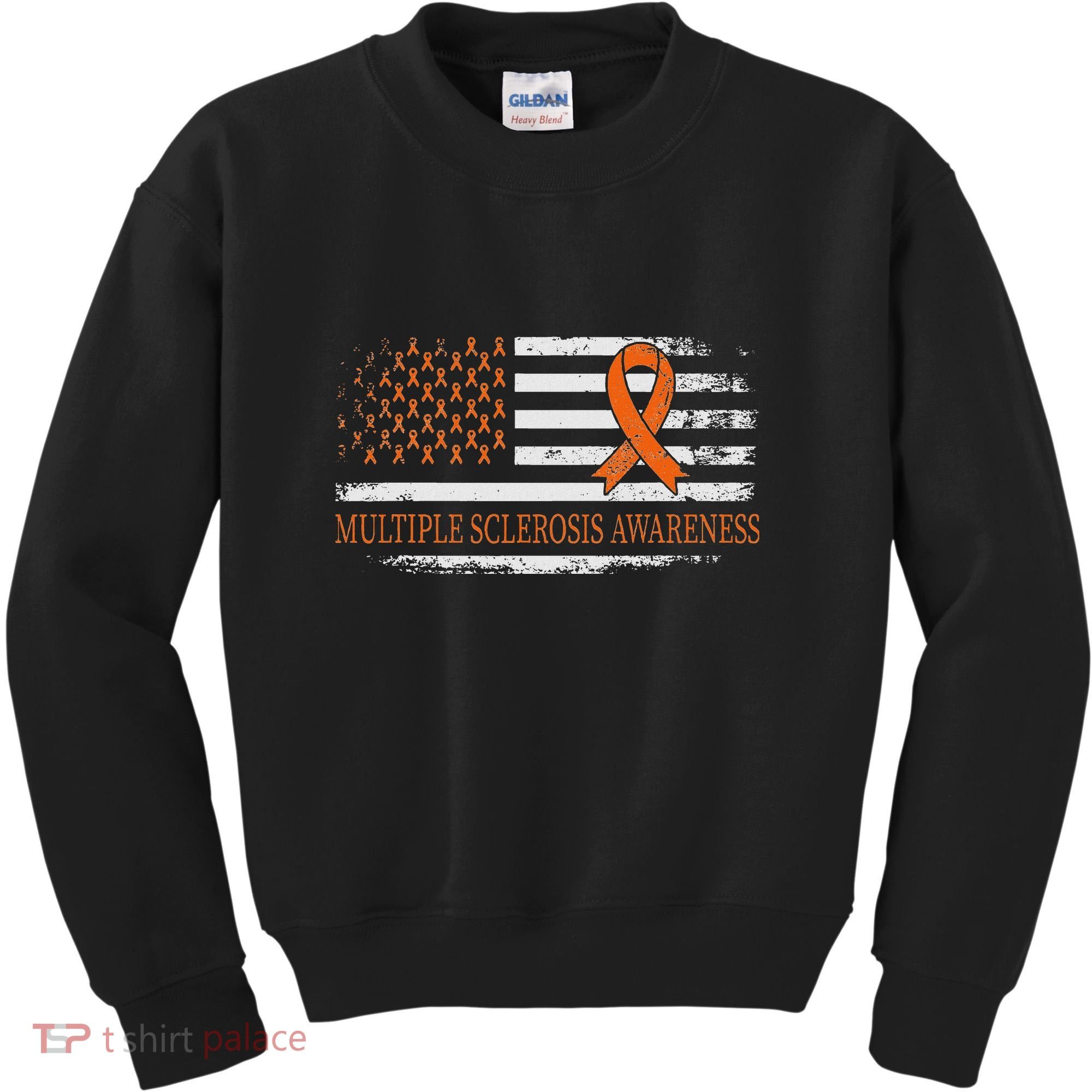 Orange Ribbon Ms Multible Sclerosis Awareness Kids Sweatshirt