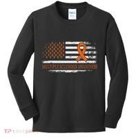 Orange Ribbon Ms Multible Sclerosis Awareness Kids Long Sleeve Shirt thumb 0