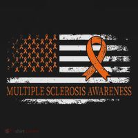 Orange Ribbon Ms Multible Sclerosis Awareness Kids Long Sleeve Shirt thumb 2