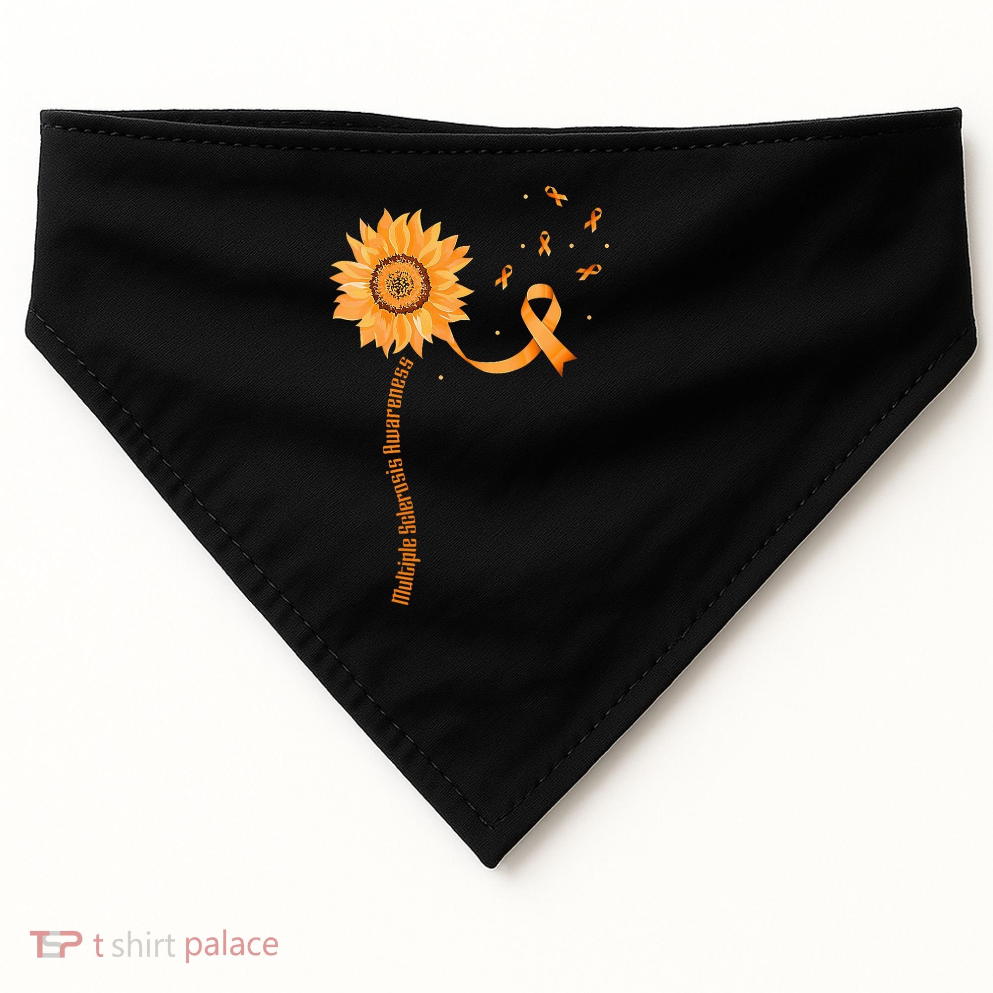 Orange Ribbon Multiple Sclerosis Awareness USA-Made Doggie Bandana