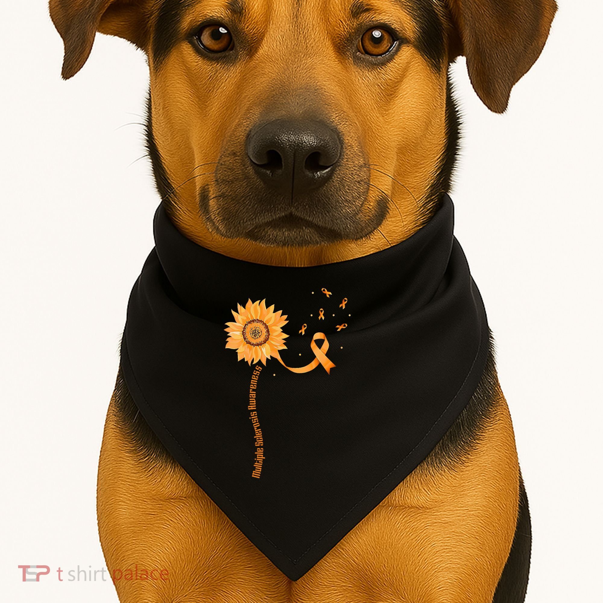 Orange Ribbon Multiple Sclerosis Awareness USA-Made Doggie Bandana