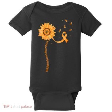 Orange Ribbon Multiple Sclerosis Awareness Baby Bodysuit