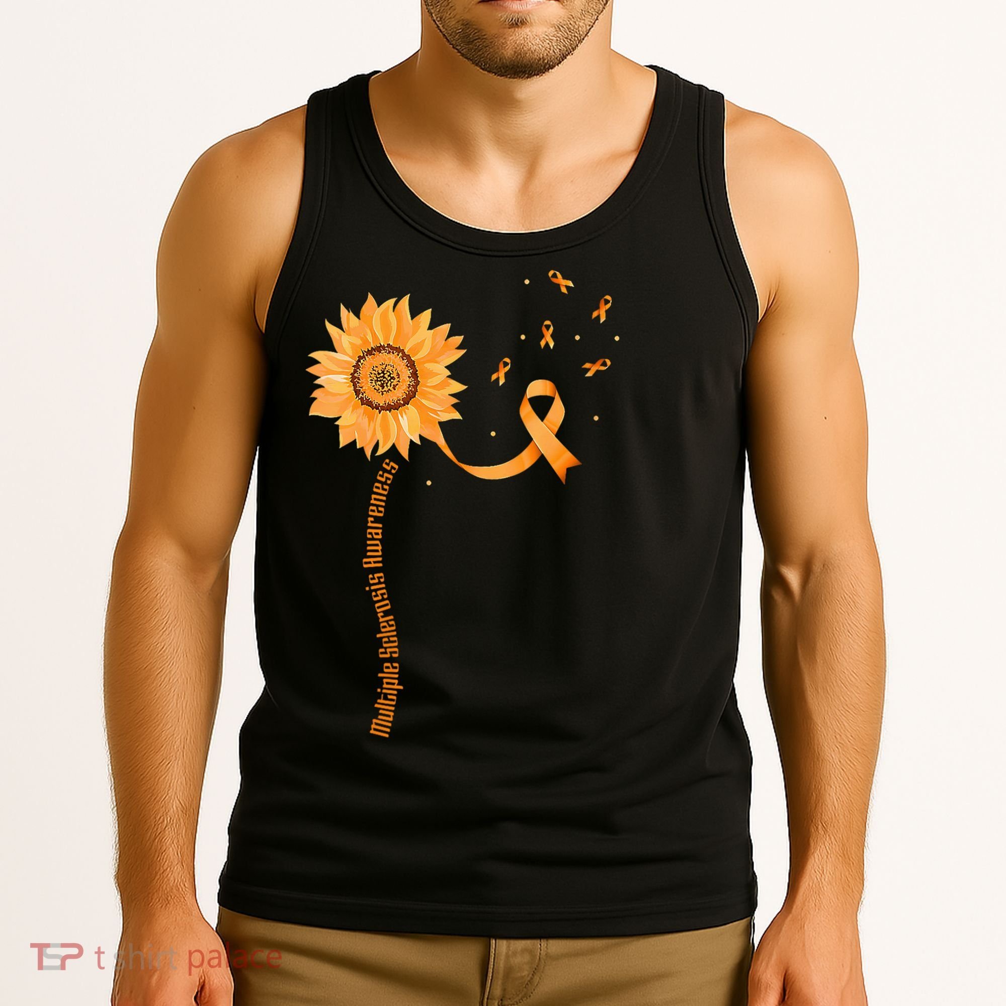 Orange Ribbon Multiple Sclerosis Awareness Tank Top