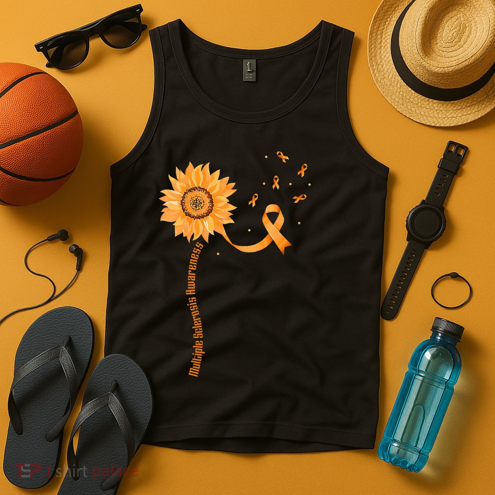Orange Ribbon Multiple Sclerosis Awareness Tank Top