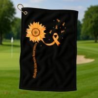 Orange Ribbon Multiple Sclerosis Awareness Golf Towel thumb 1