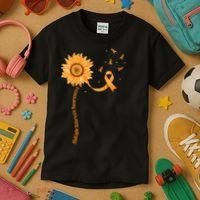 Orange Ribbon Multiple Sclerosis Awareness Kids T-Shirt thumb 3