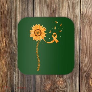 Orange Ribbon Multiple Sclerosis Awareness Coaster