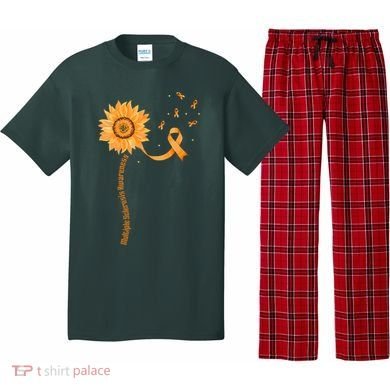 Orange Ribbon Multiple Sclerosis Awareness Pajama Set