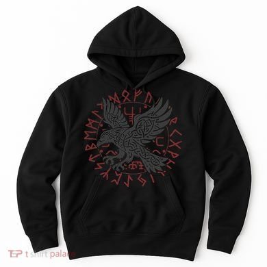 Odin’S Raven & Nordic Compass Hoodie