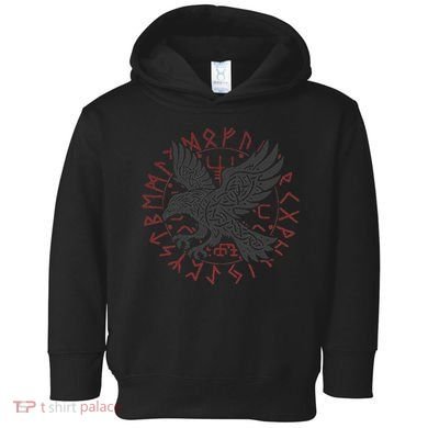 Odin’S Raven & Nordic Compass Toddler Hoodie