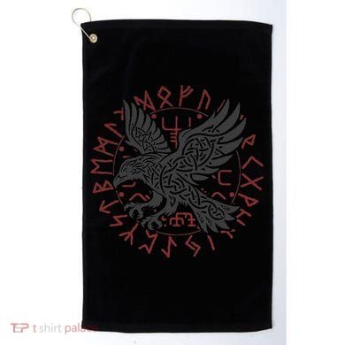 Odin’S Raven & Nordic Compass Golf Towel