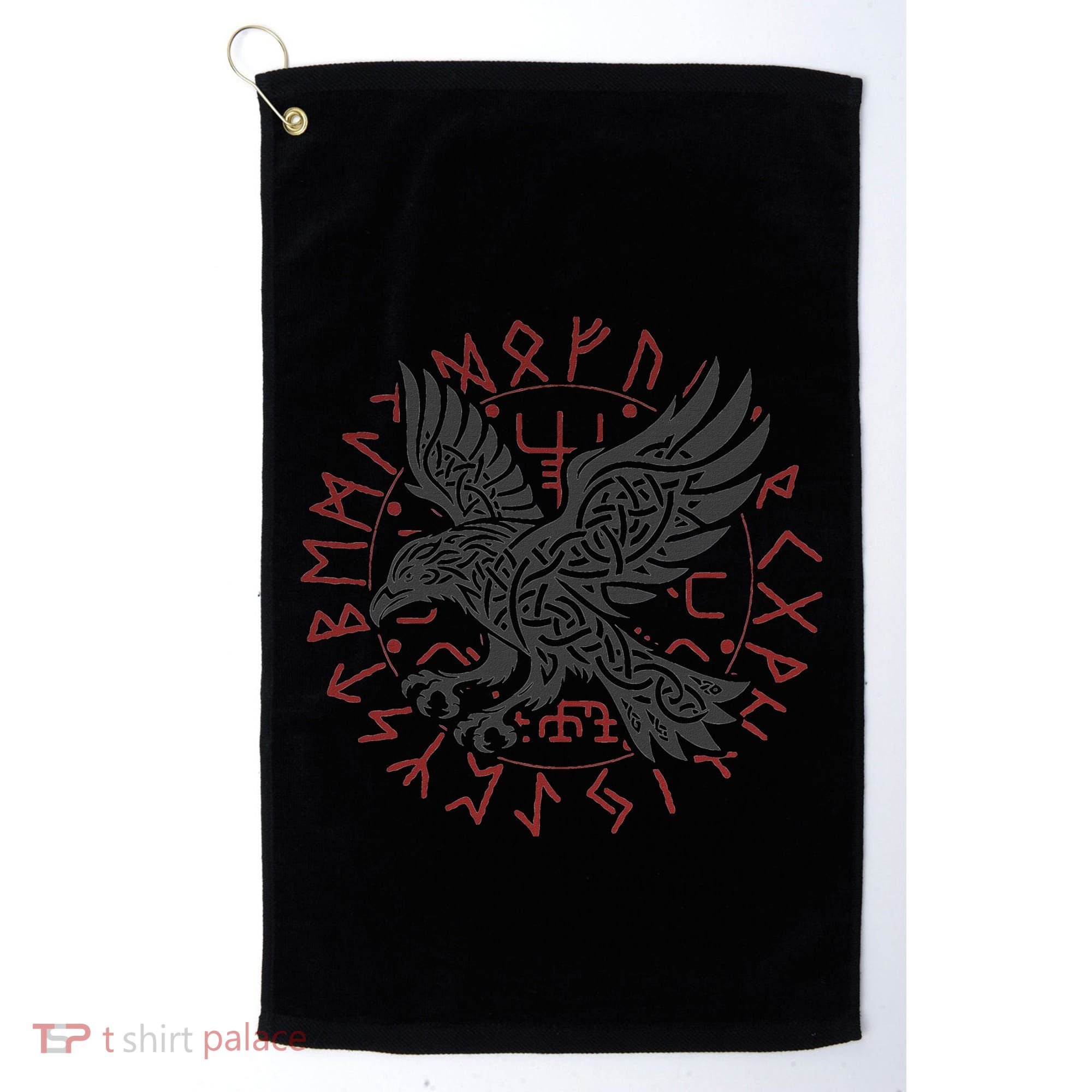 Odin’S Raven & Nordic Compass Golf Towel