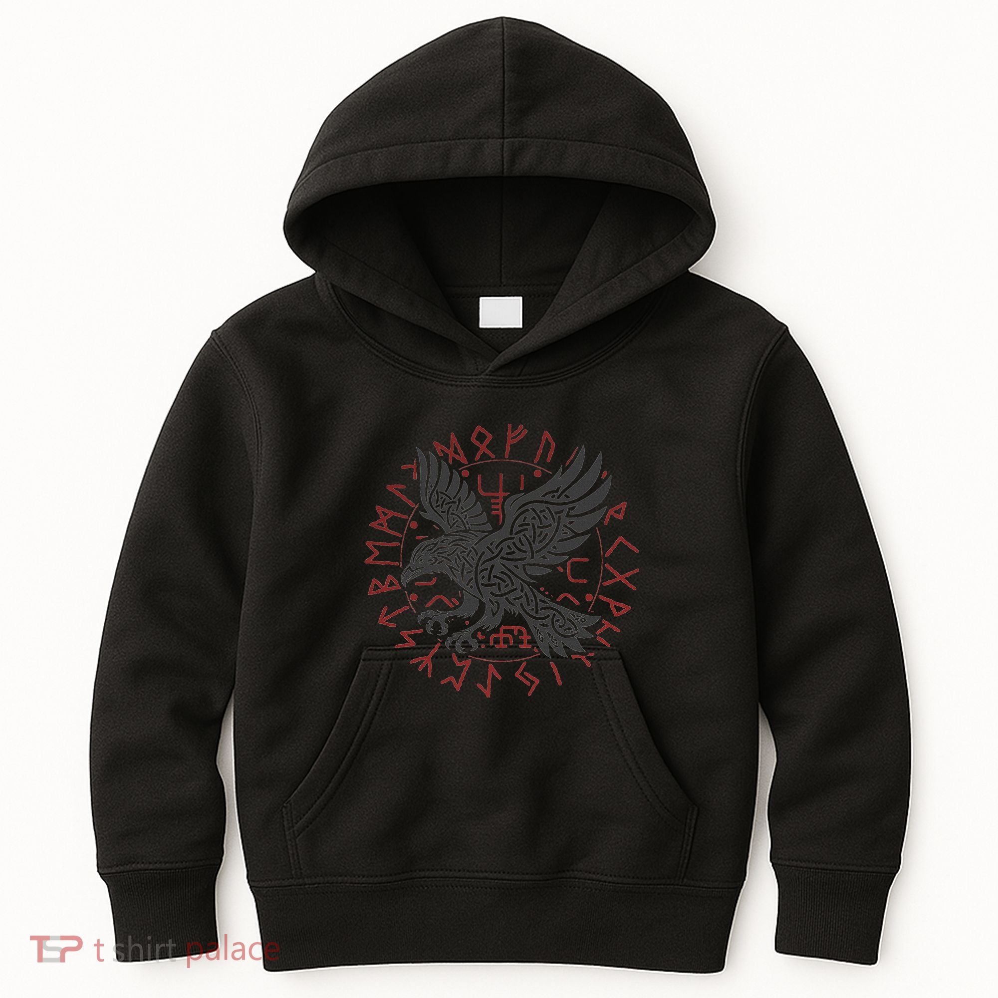Odin’S Raven & Nordic Compass Kids Hoodie