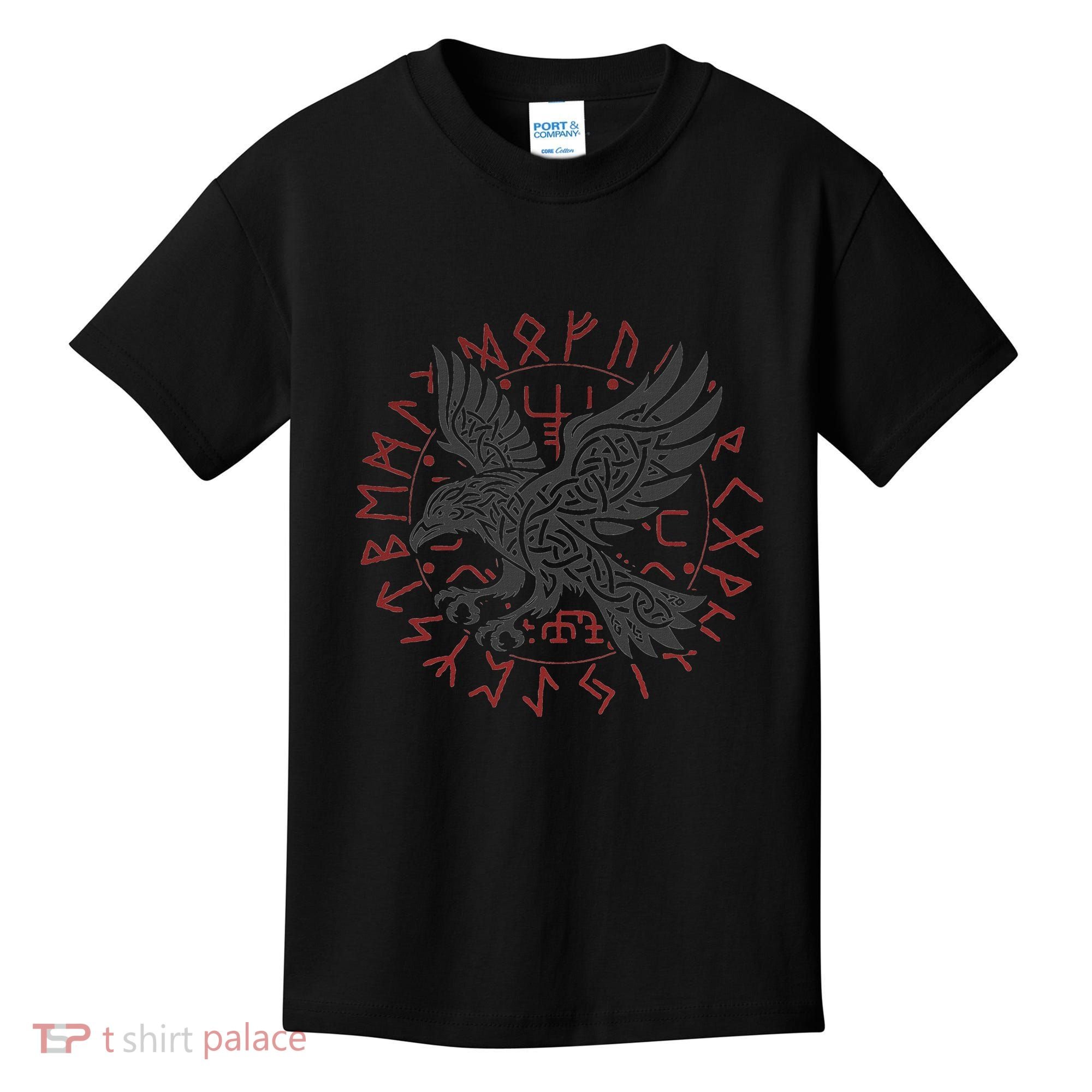 Odin’S Raven & Nordic Compass Kids T-Shirt