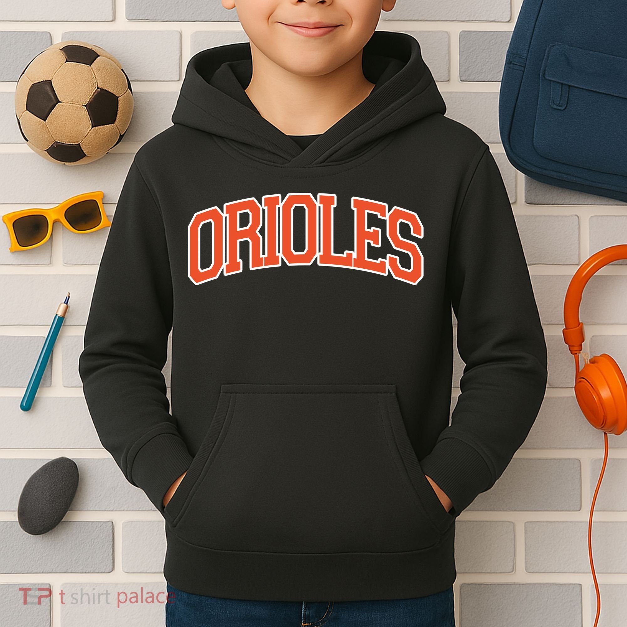 Orioles Retro Name Sports Gift Kids Hoodie