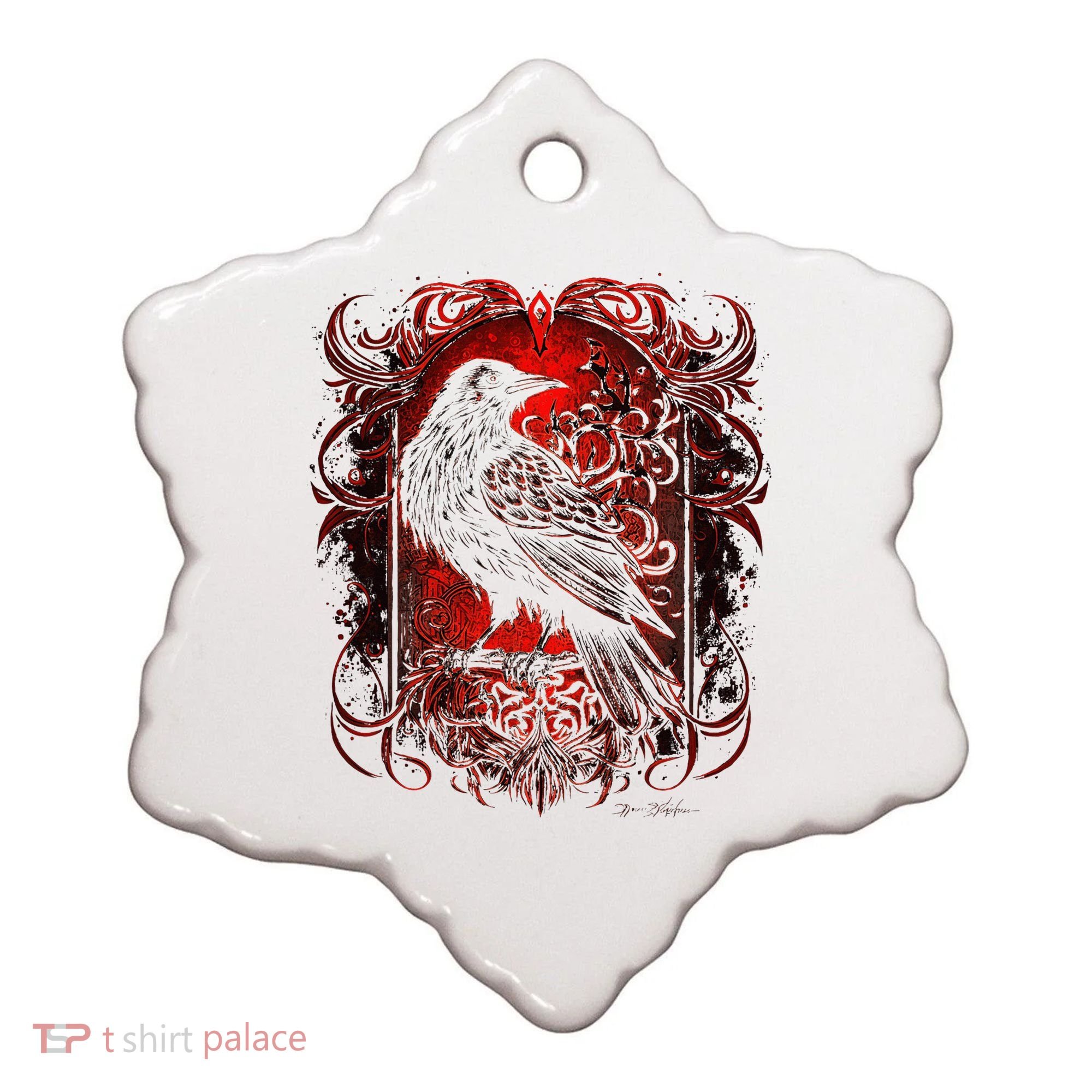 Odins Raven Northman Valhalla Norse Mythology Ceramic Ornament