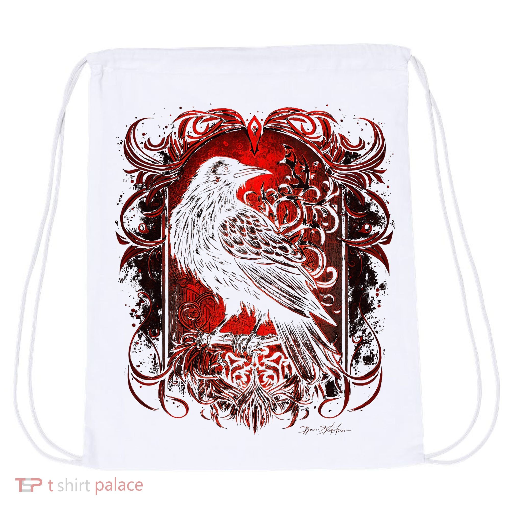 Odins Raven Northman Valhalla Norse Mythology Drawstring Bag