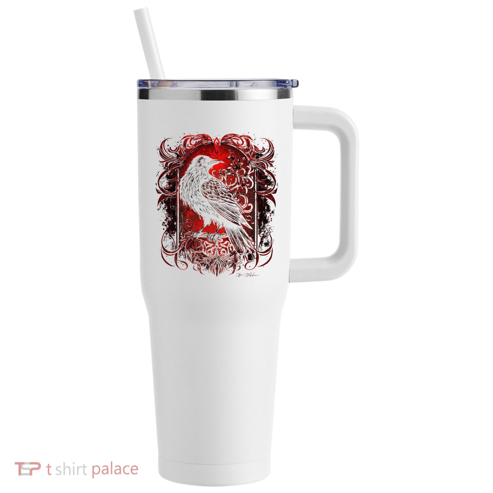 Odins Raven Northman Valhalla Norse Mythology 40oz Vacuum Insulated Stainless Steel Travel Tumbler