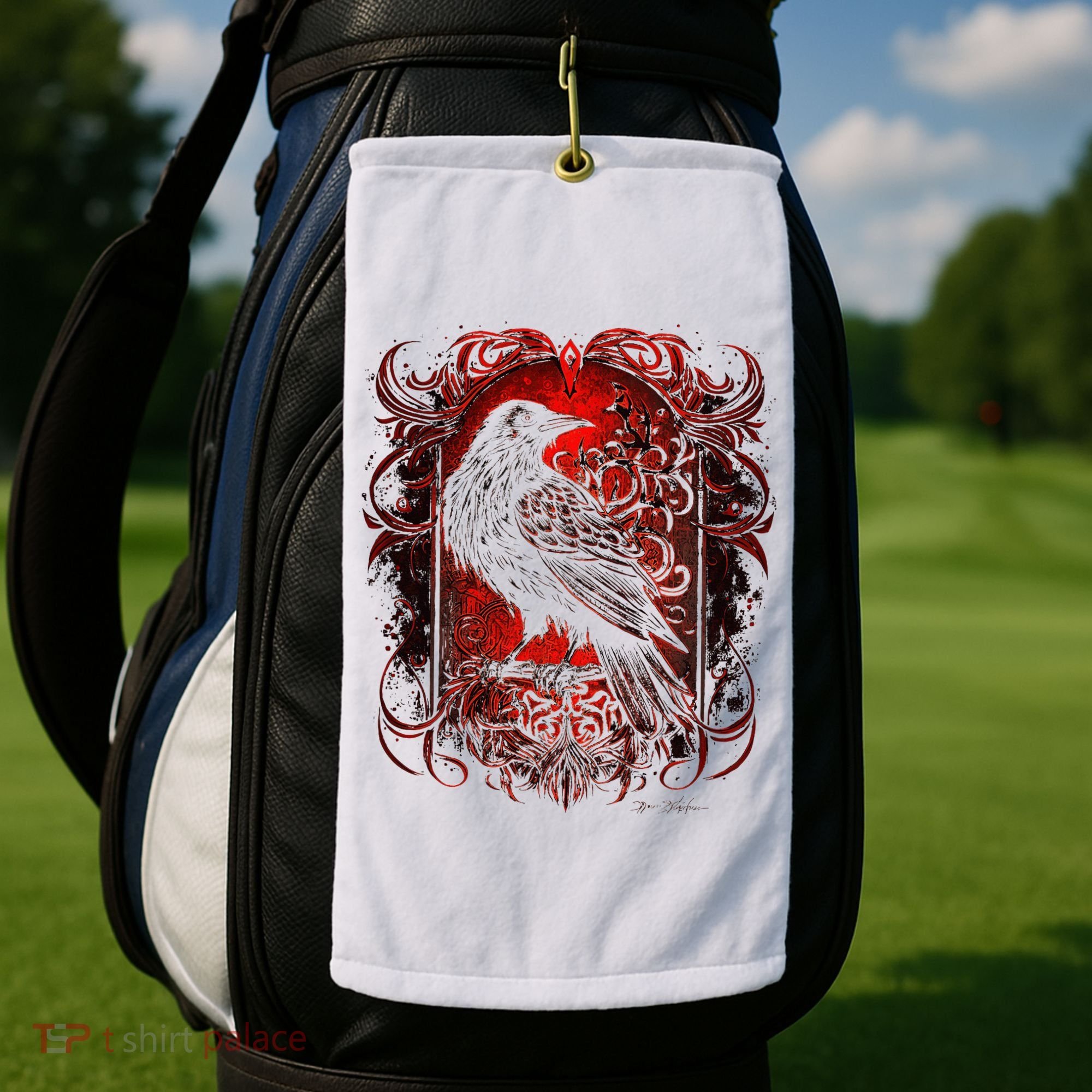 Odins Raven Northman Valhalla Norse Mythology Golf Towel