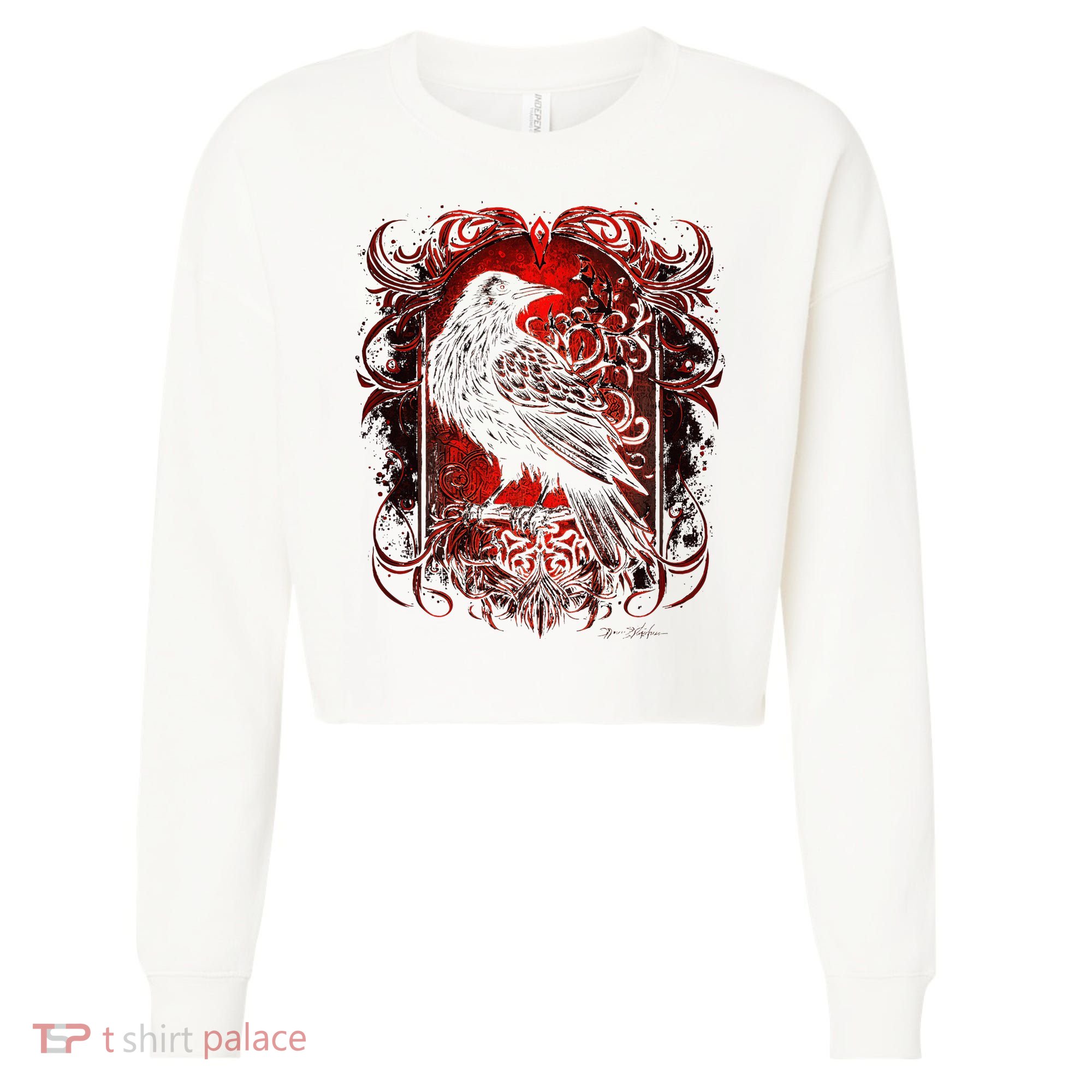 Odins Raven Northman Valhalla Norse Mythology Cropped Pullover Crew