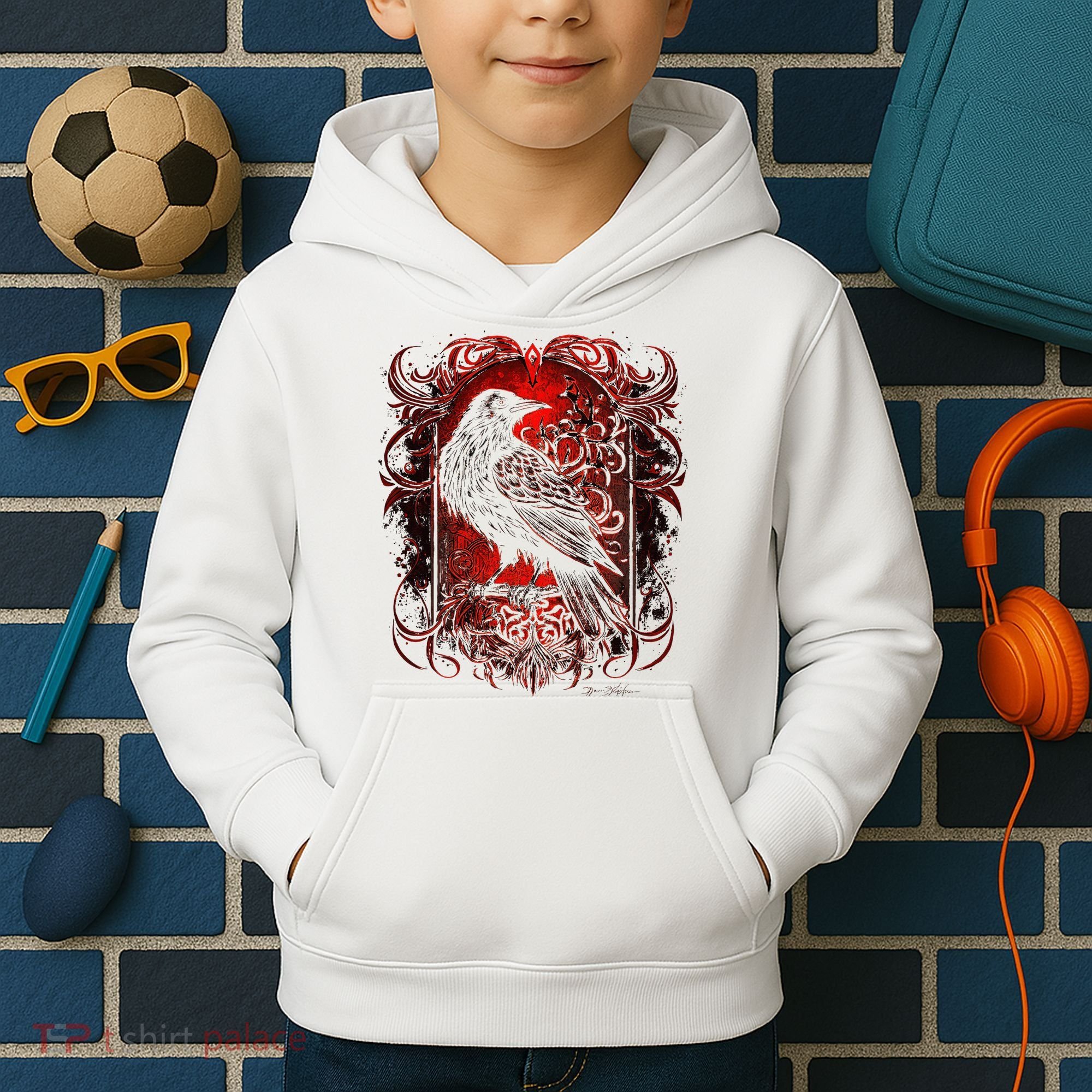 Odins Raven Northman Valhalla Norse Mythology Kids Hoodie
