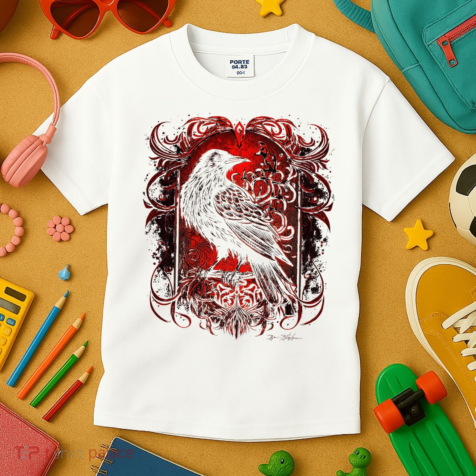 Odins Raven Northman Valhalla Norse Mythology Kids T-Shirt