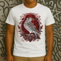 Odins Raven Northman Valhalla Norse Mythology T-Shirt thumb 3