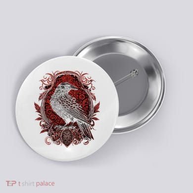 Odins Raven Northman Valhalla Norse Mythology Button