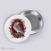 Odins Raven Northman Valhalla Norse Mythology Button thumb 0