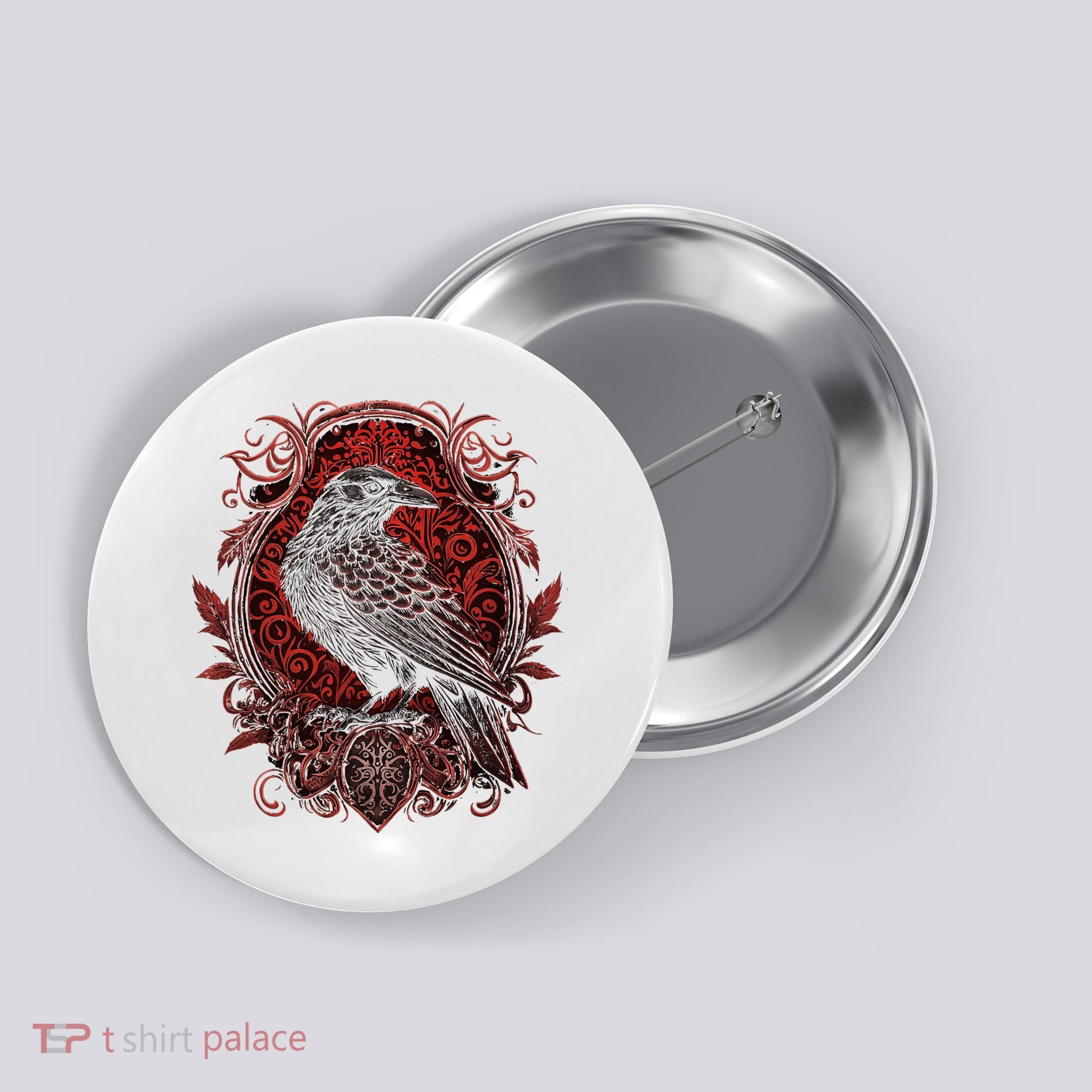 Odins Raven Northman Valhalla Norse Mythology Button