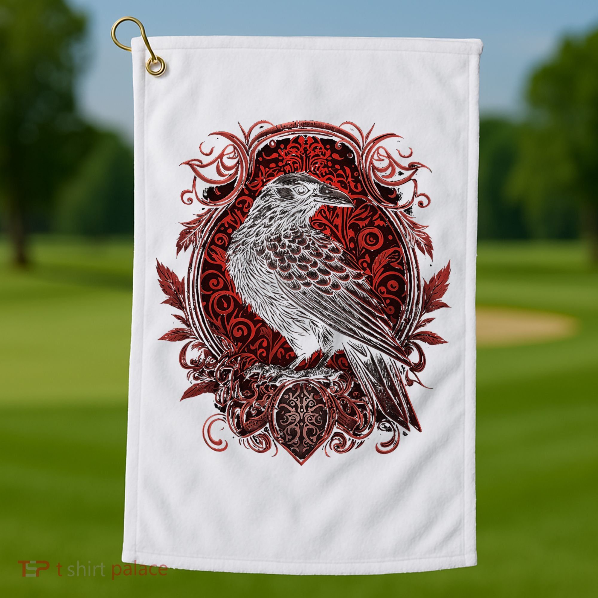 Odins Raven Northman Valhalla Norse Mythology Golf Towel